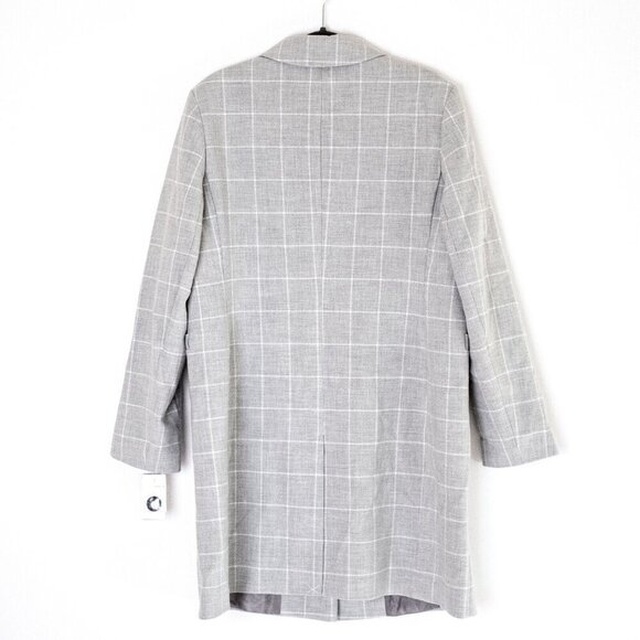 NWT Lauren Ralph Lauren Women's Gray Plaid Gingham Crepe Reefer Coat - Size M - Picture 5 of 11